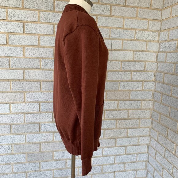 AIYINO FASHION BROWN BUTTON DOWN CARDIGAN SWEATER FRONT POCKETS SIZE S  NEW - Picture 4 of 8